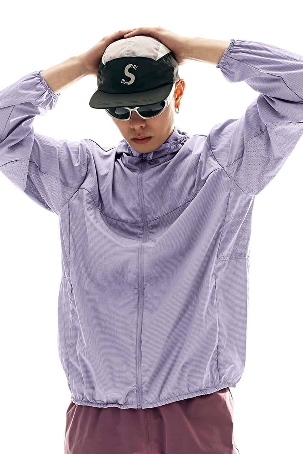 Lightweight UPF Hooded Shell Jacket - Light Purple