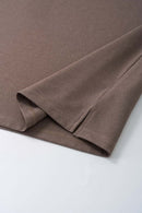Textured Henley Short Sleeve Tee - Brown