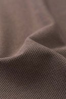 Textured Henley Short Sleeve Tee - Brown