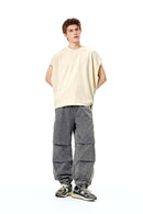 Washed Utility Jogger Pants - Blue