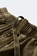 Washed Utility Jogger Pants - Brown