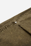 Washed Utility Jogger Pants - Brown