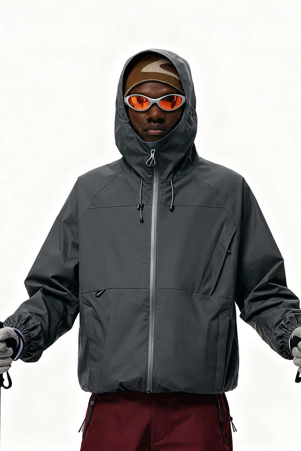 Seam-Sealed Hooded Shell Jacket - Dark Gray