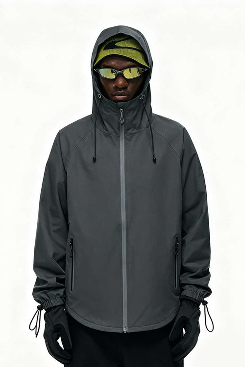 Seam-Sealed Hooded Shell Jacket - Dark Gray