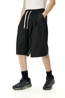 Rivet Detail Utility Long Shorts - Black