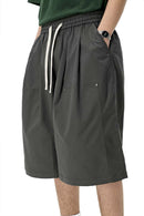 Rivet Detail Utility Long Shorts - Gray