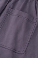 Rivet Detail Utility Long Shorts - Light Purple