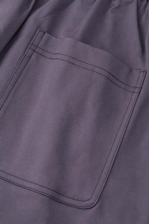 Rivet Detail Utility Long Shorts - Light Purple