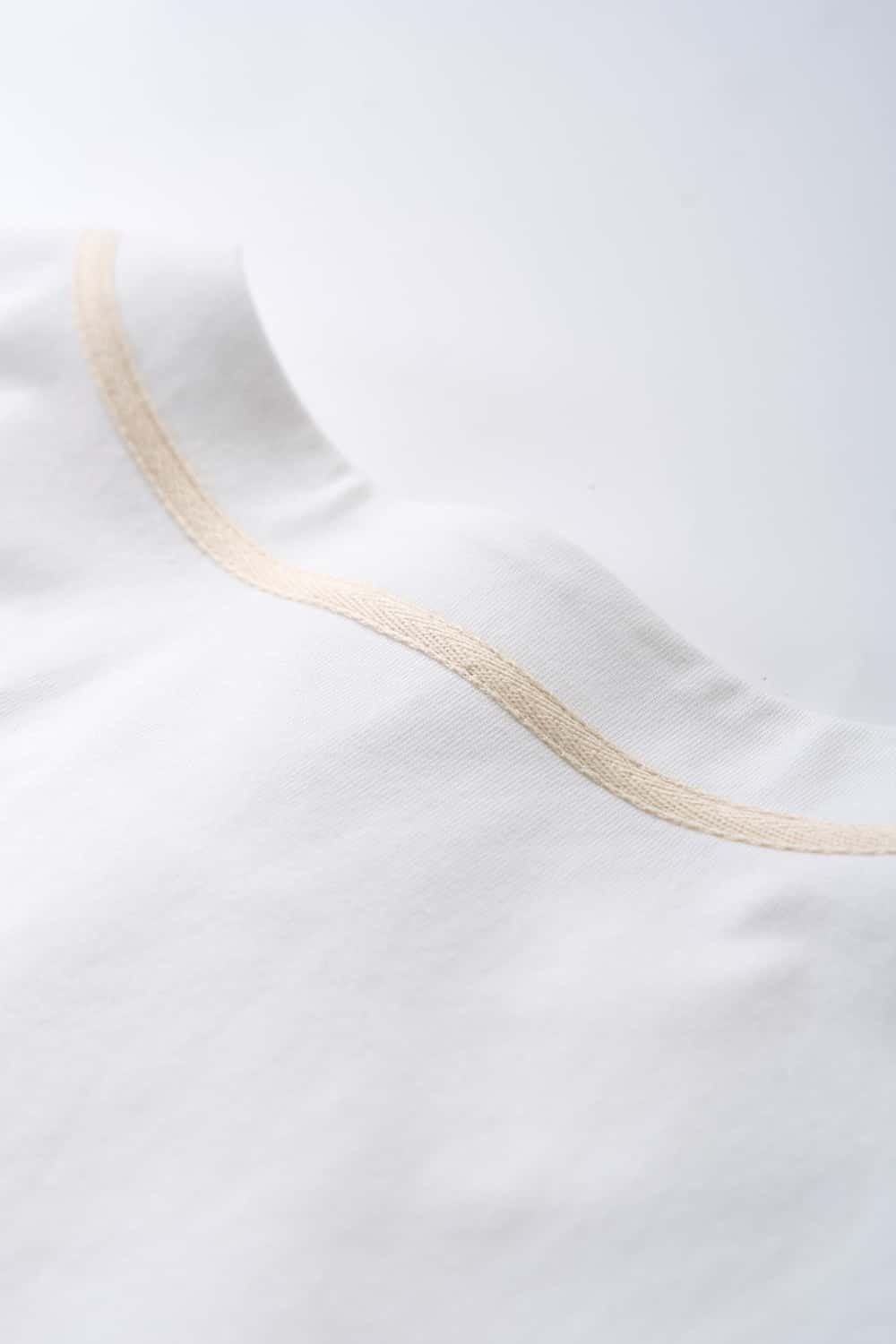 Relaxed Henley Cotton-Blend T-Shirt - Cream White