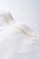 Relaxed Henley Cotton-Blend T-Shirt - Cream White
