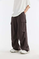 Wide-Leg Utility Knit Pants - Deep Burgundy Purple