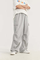 Wide-Leg Utility Knit Pants - Flower Gray