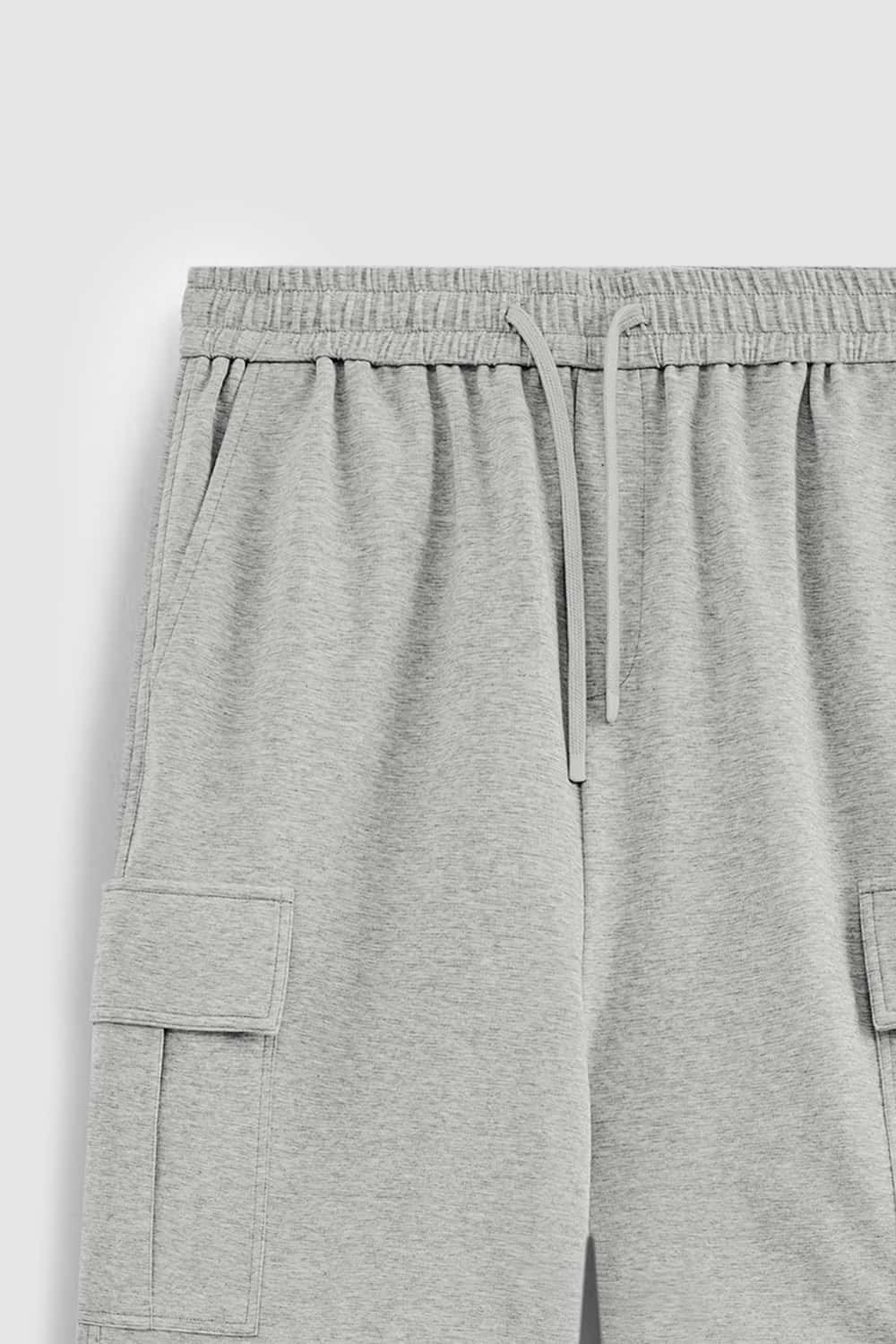 Wide-Leg Utility Knit Pants - Flower Gray