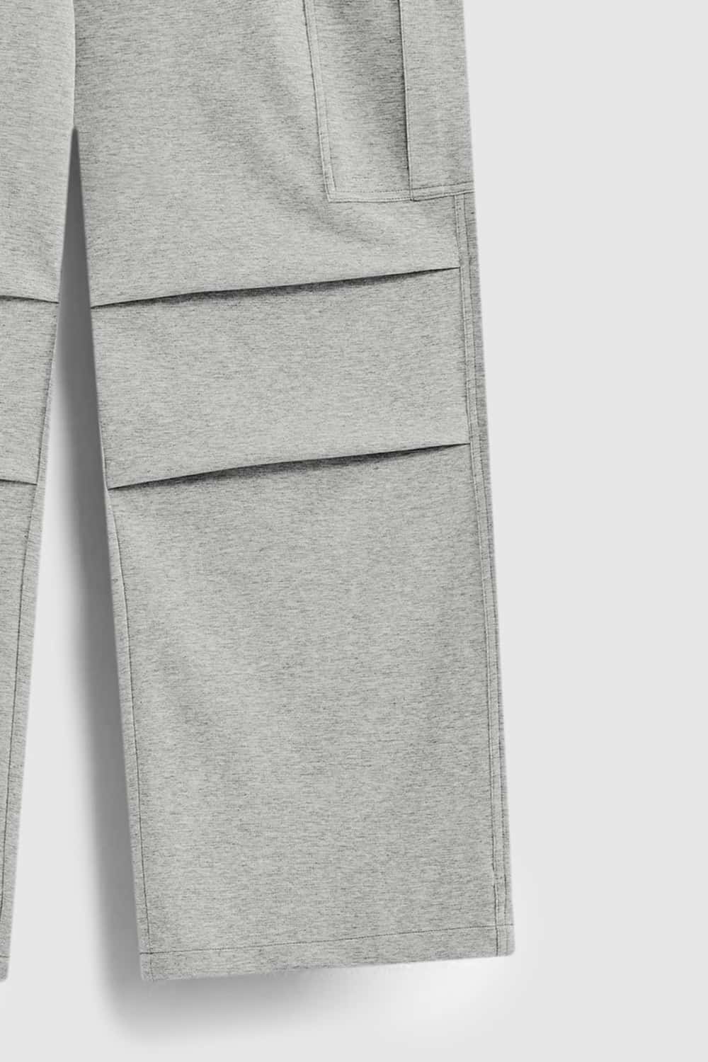 Wide-Leg Utility Knit Pants - Flower Gray