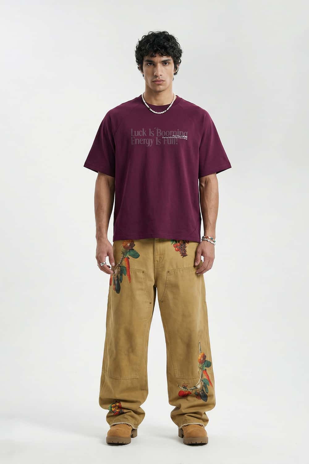 Raglan Graphic Relaxed T-Shirt - Purple
