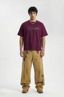 Raglan Graphic Relaxed T-Shirt - Purple