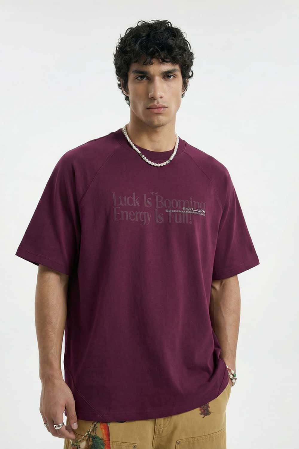 Raglan Graphic Relaxed T-Shirt - Purple