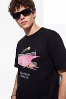 Tennis Graphic Relaxed T-Shirt - Black