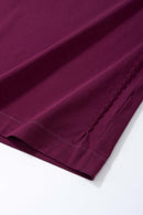 Embroidered Detail Cotton-Blend T-Shirt - Purple