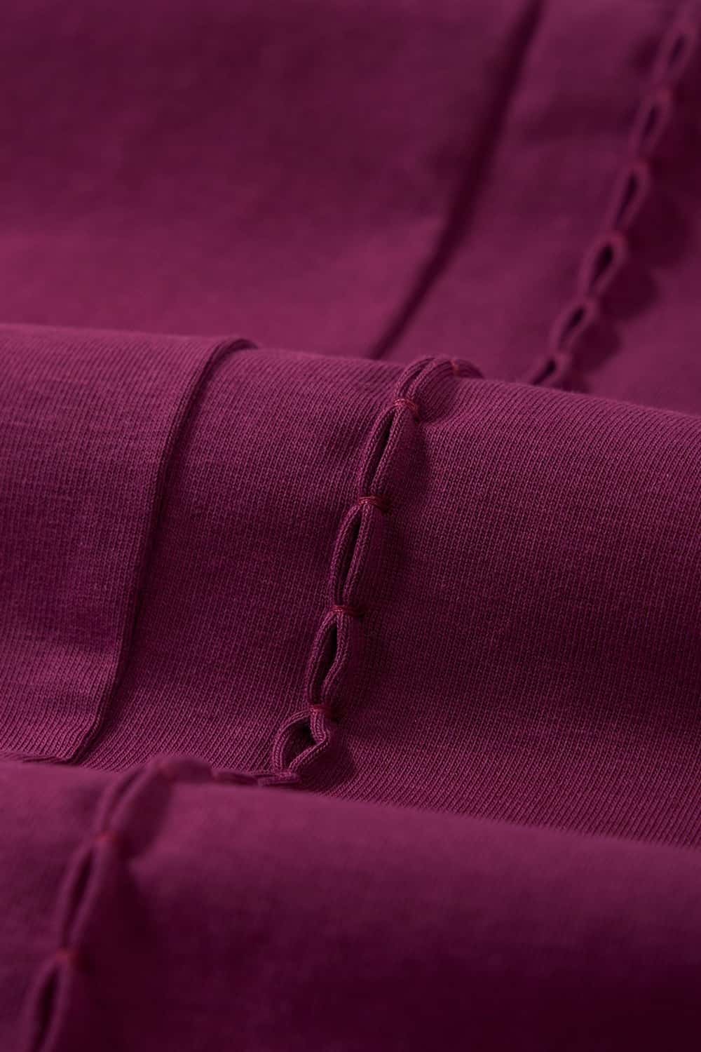 Embroidered Detail Cotton-Blend T-Shirt - Purple