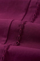 Embroidered Detail Cotton-Blend T-Shirt - Purple