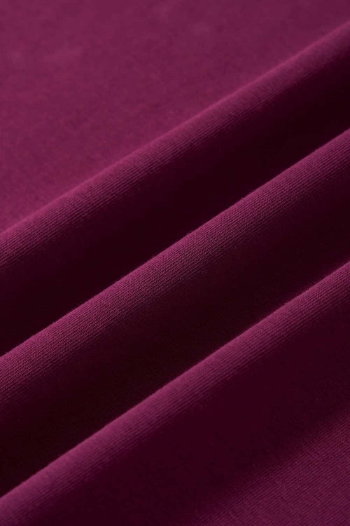 Embroidered Detail Cotton-Blend T-Shirt - Purple