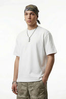 Embroidered Detail Cotton-Blend T-Shirt - White
