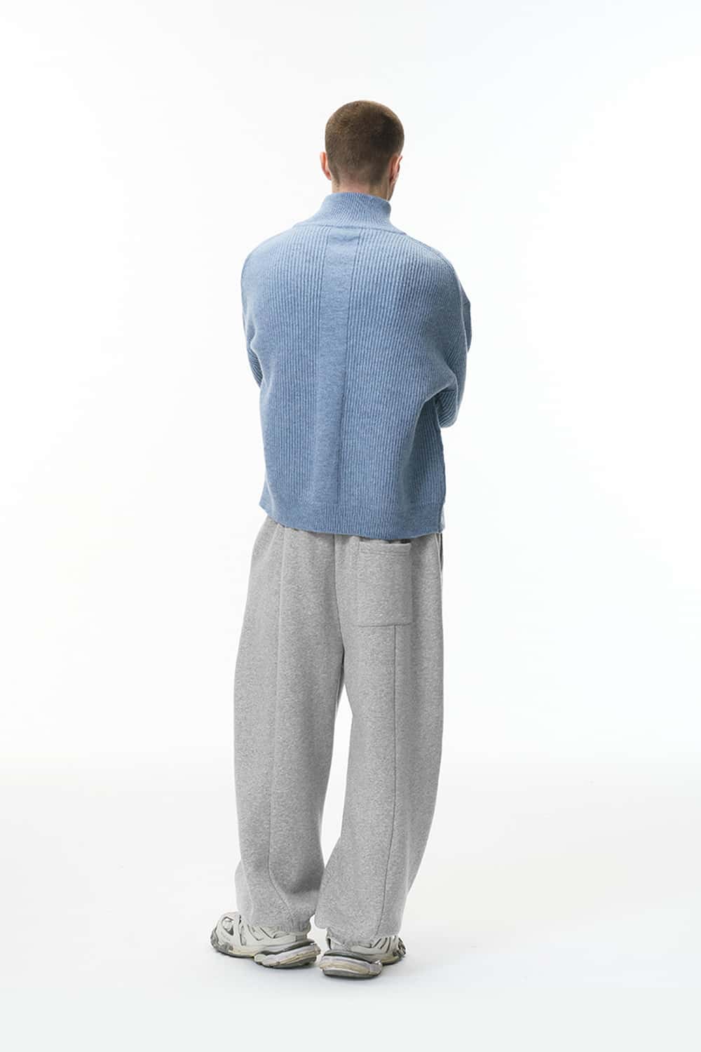 Seamed Fleece Jogger Sweatpants - Flower Gray