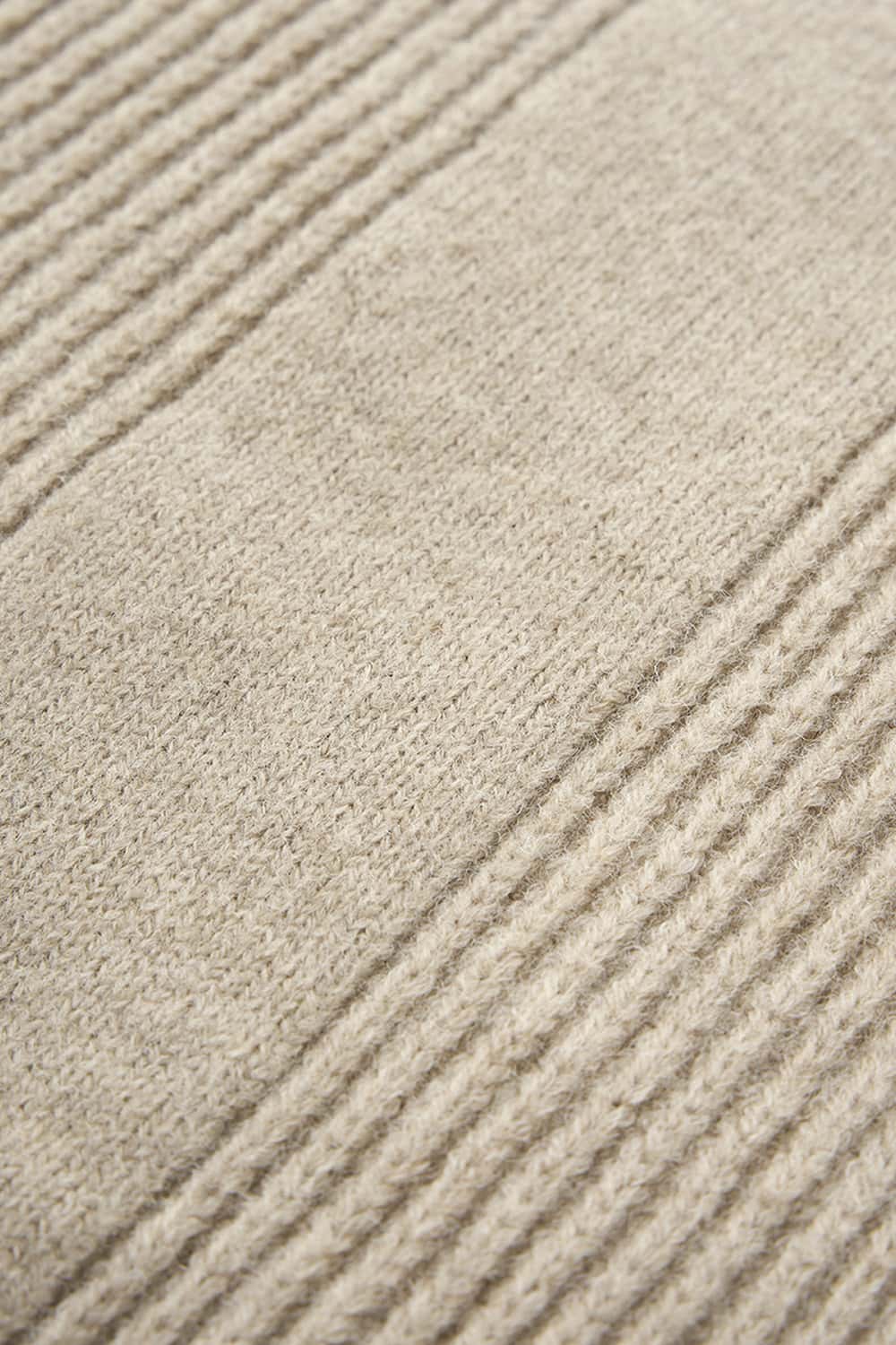 Ribbed Half-Zip High-Neck Sweater - Oat Gray