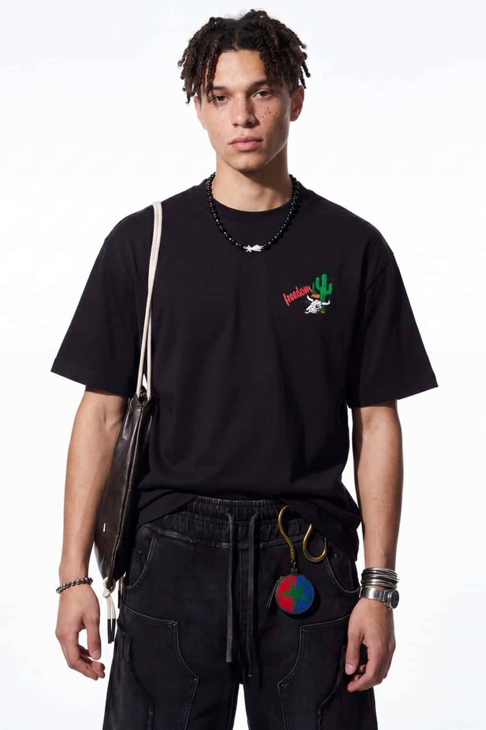 Back Graphic Loose Fit T-Shirt - Black