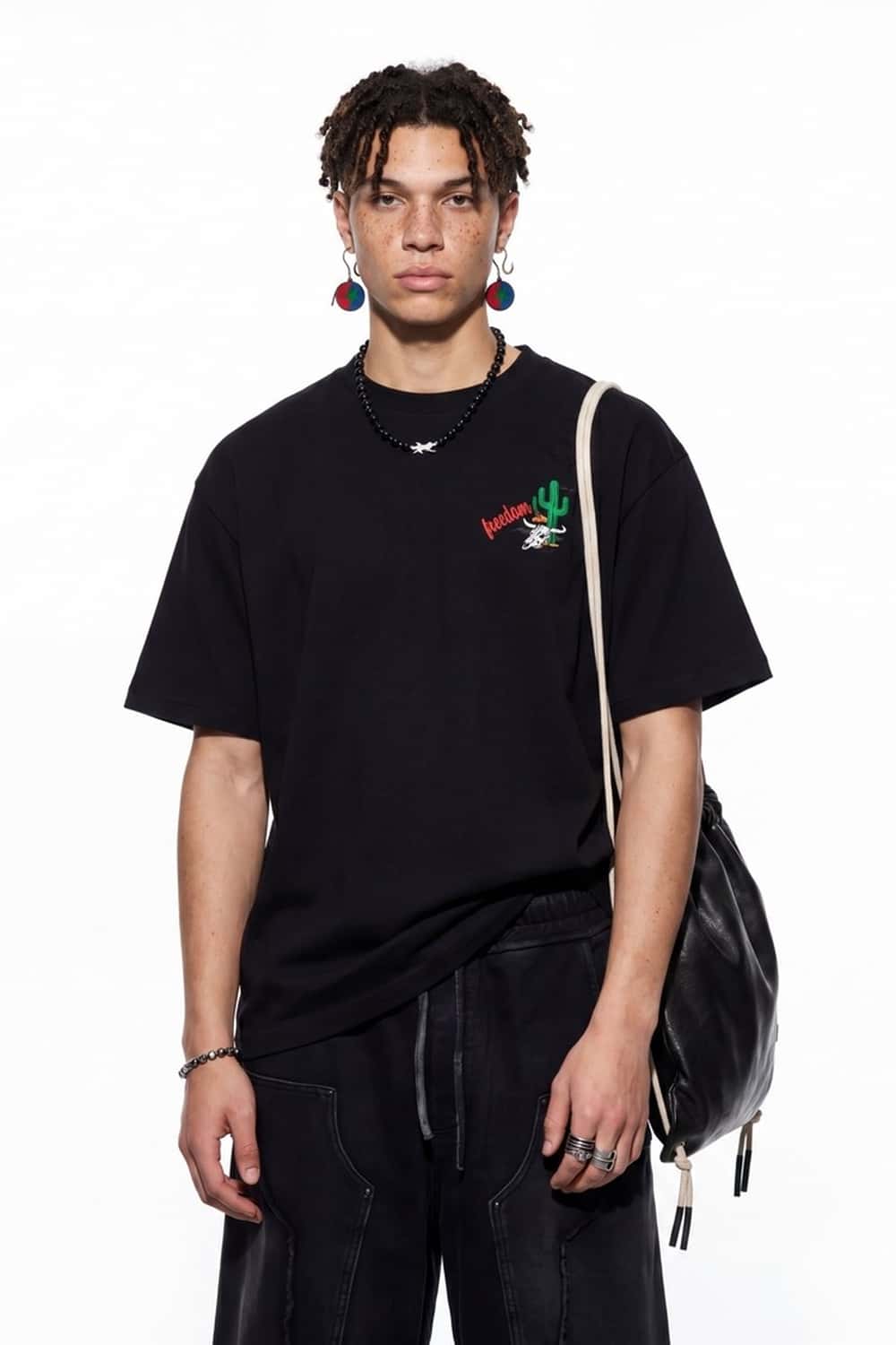 Back Graphic Loose Fit T-Shirt - Black