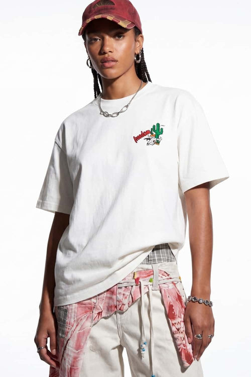 Back Graphic Loose Fit T-Shirt - White