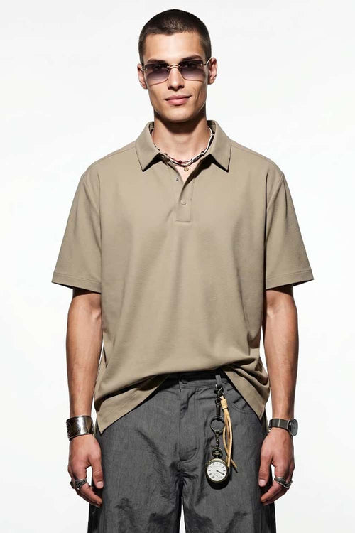 Taped Cool-Touch Polo Shirt - Khaki