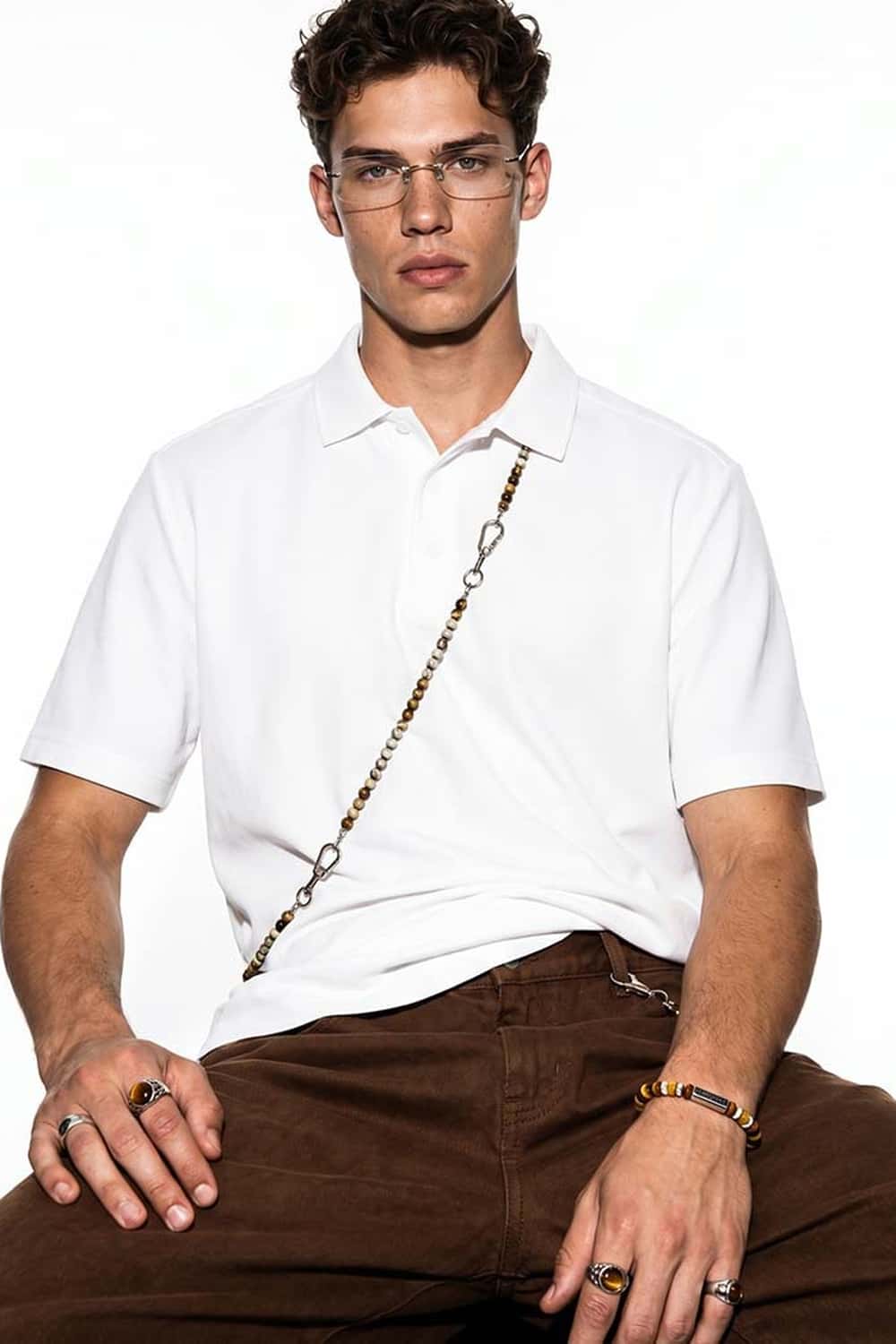 Taped Cool-Touch Polo Shirt - Light Gray