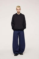 Cropped Boxy Hooded Sweatshirt - Active Black