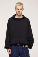Cropped Boxy Hooded Sweatshirt - Active Black