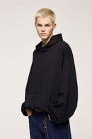 Cropped Boxy Hooded Sweatshirt - Active Black