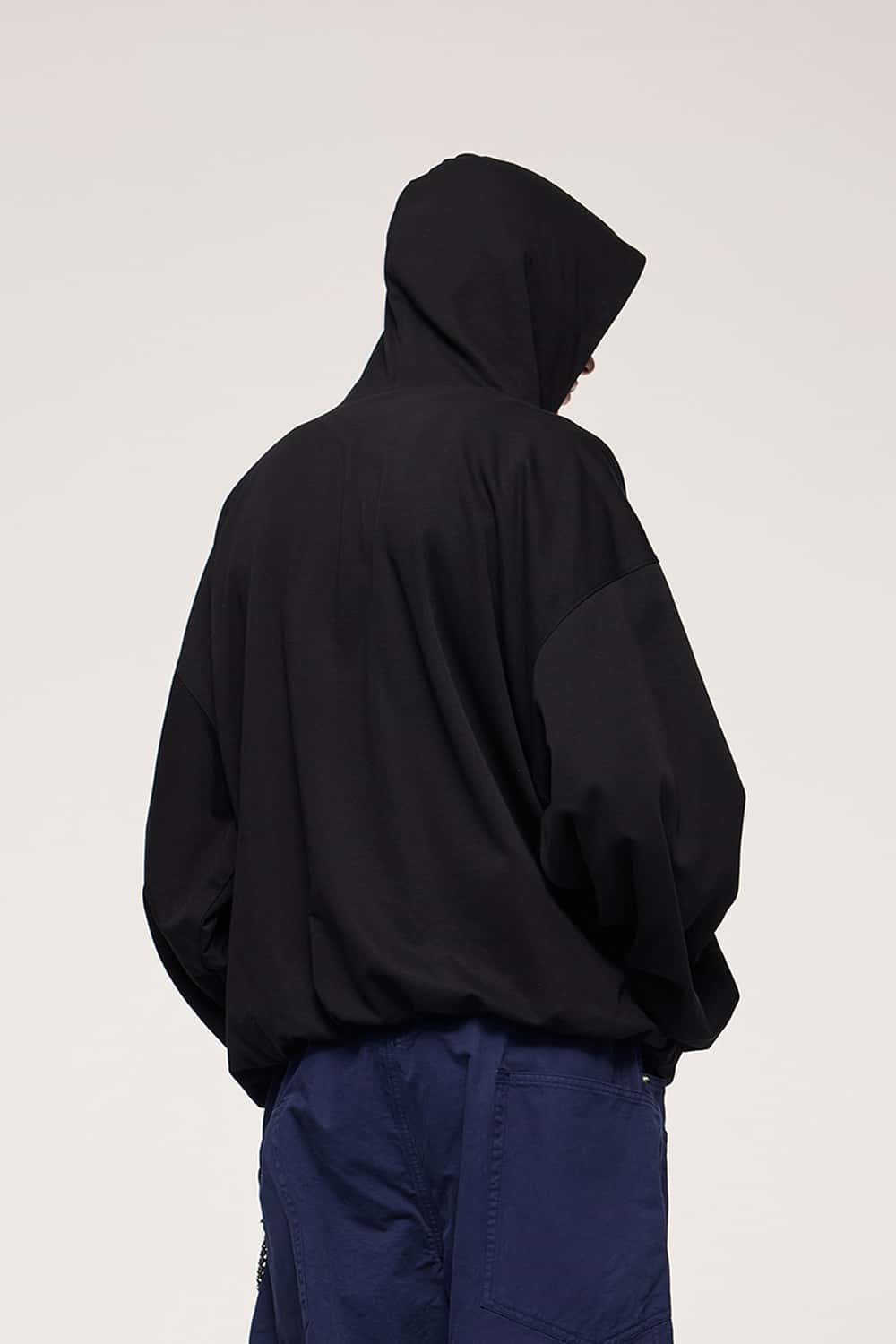 Cropped Boxy Hooded Sweatshirt - Active Black