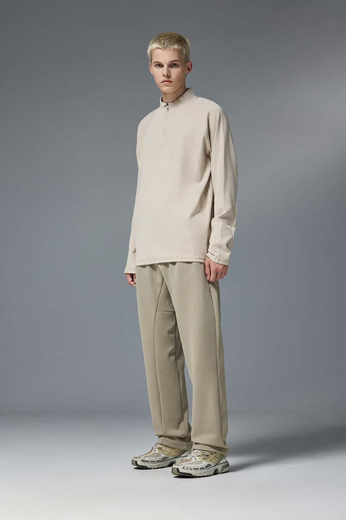 Half-Zip Raglan Long Sleeve Top - Khaki