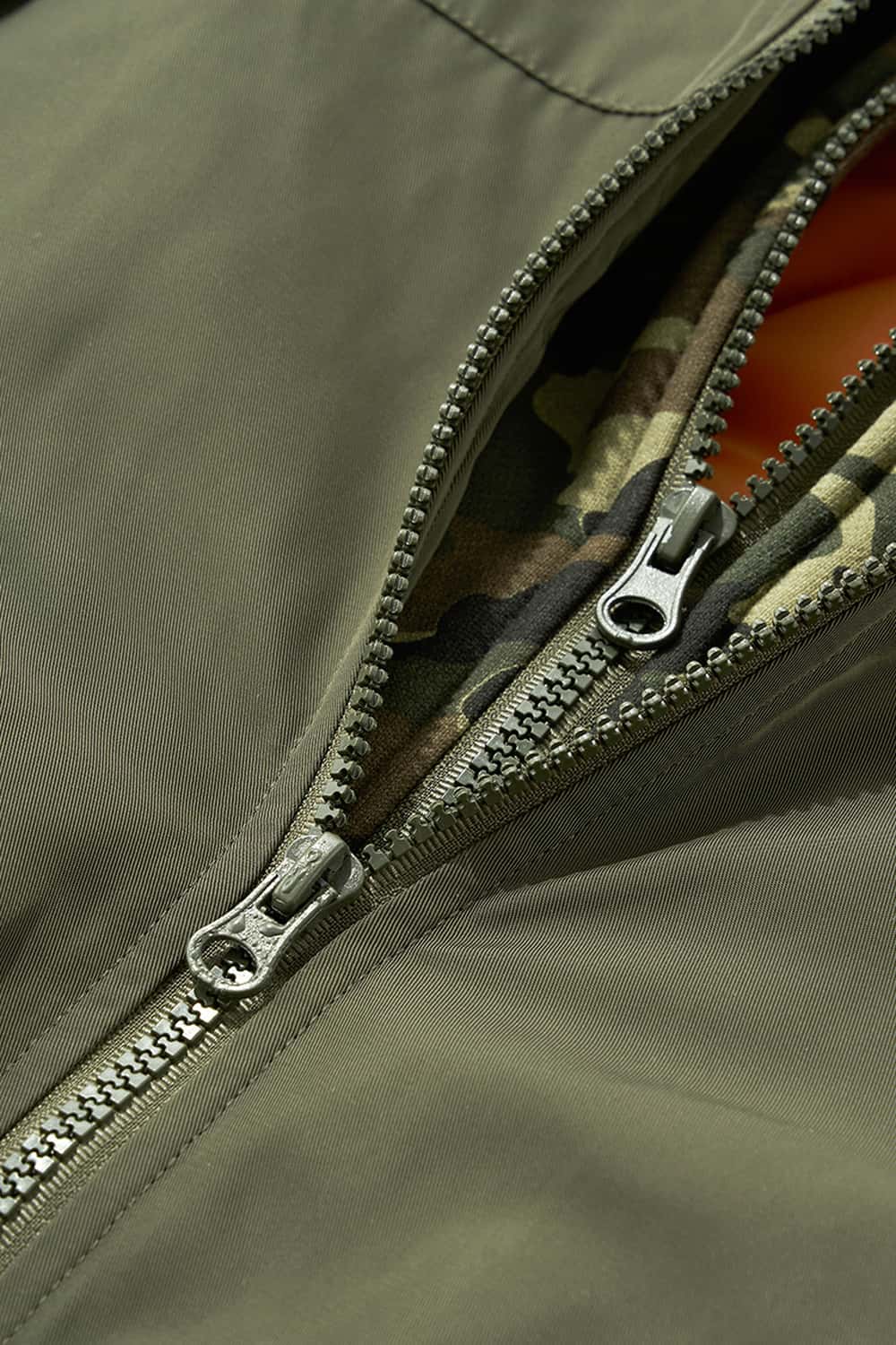 Detachable Hood Bomber Jacket - Olive