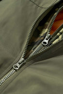 Detachable Hood Bomber Jacket - Olive