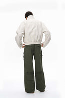 Detachable Collar Utility Jacket - Apricot