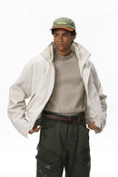 Detachable Collar Utility Jacket - Apricot