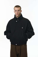 Detachable Collar Utility Jacket - Black