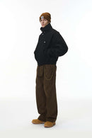 Detachable Collar Utility Jacket - Black