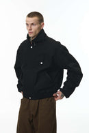 Detachable Collar Utility Jacket - Black