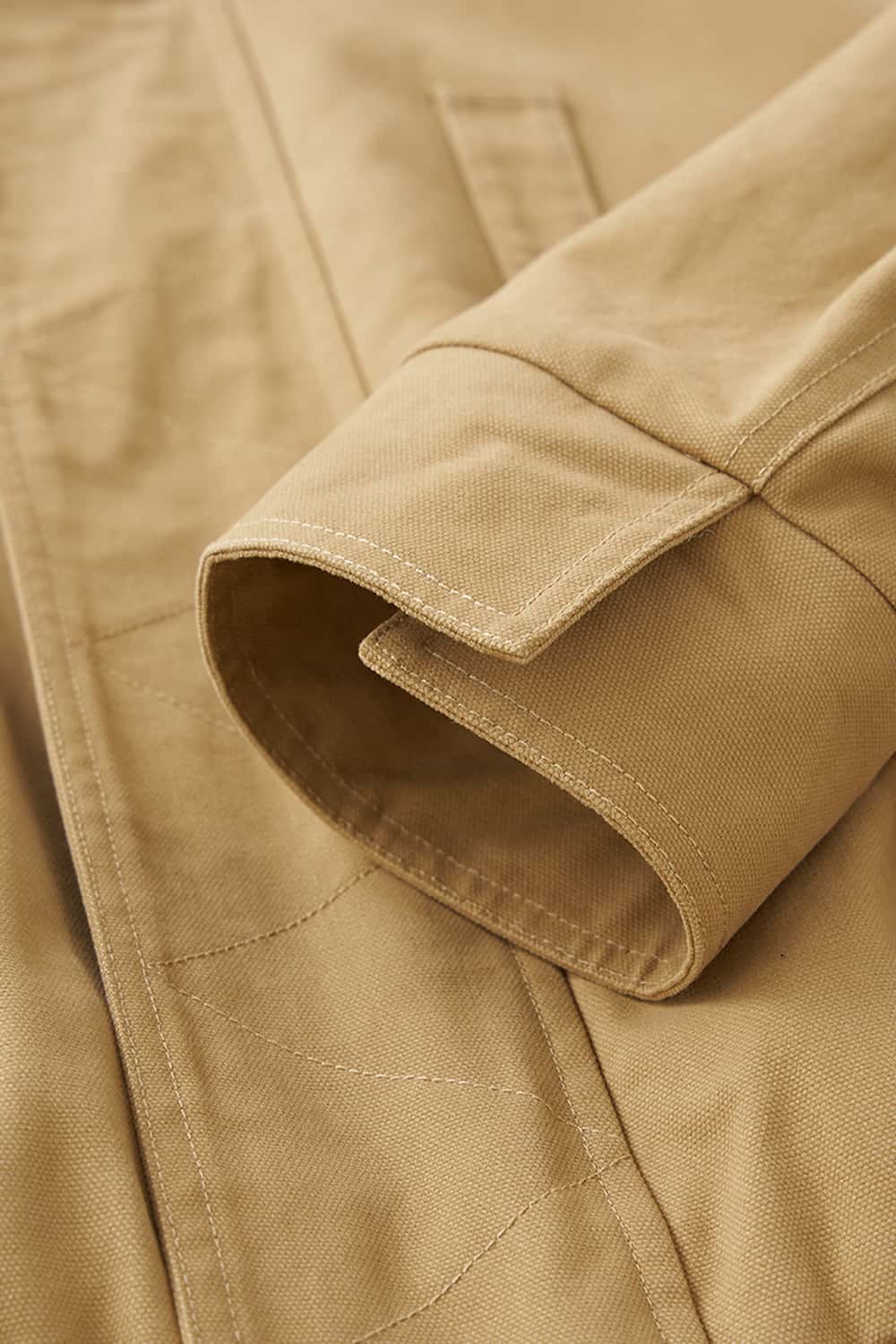 Detachable Collar Utility Jacket - Khaki