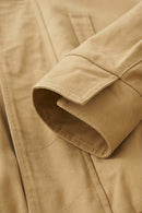 Detachable Collar Utility Jacket - Khaki