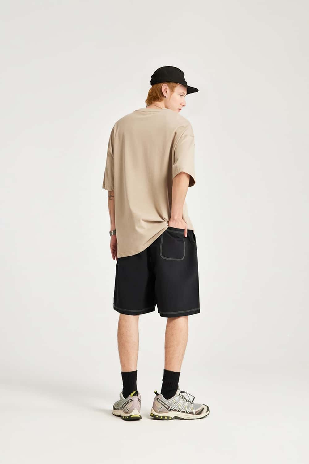 Moisture-Wicking Utility Knee-Length Shorts - Black
