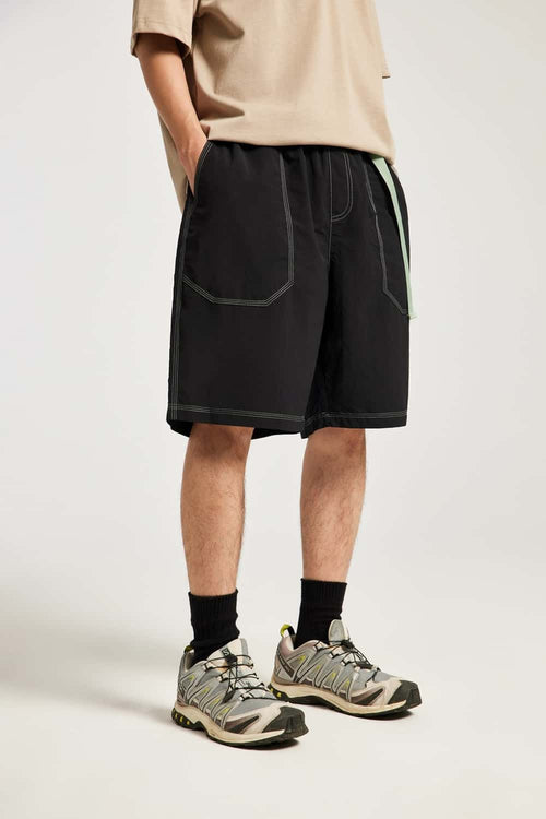 Moisture-Wicking Utility Knee-Length Shorts - Black